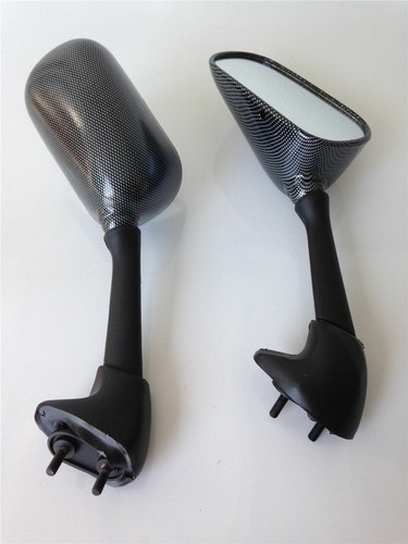Brand new Motorcycle Mirrors For Yamaha YZF-R1 1998-2002 YZF-R6 1999-2002 Carbon - Picture 2 of 4