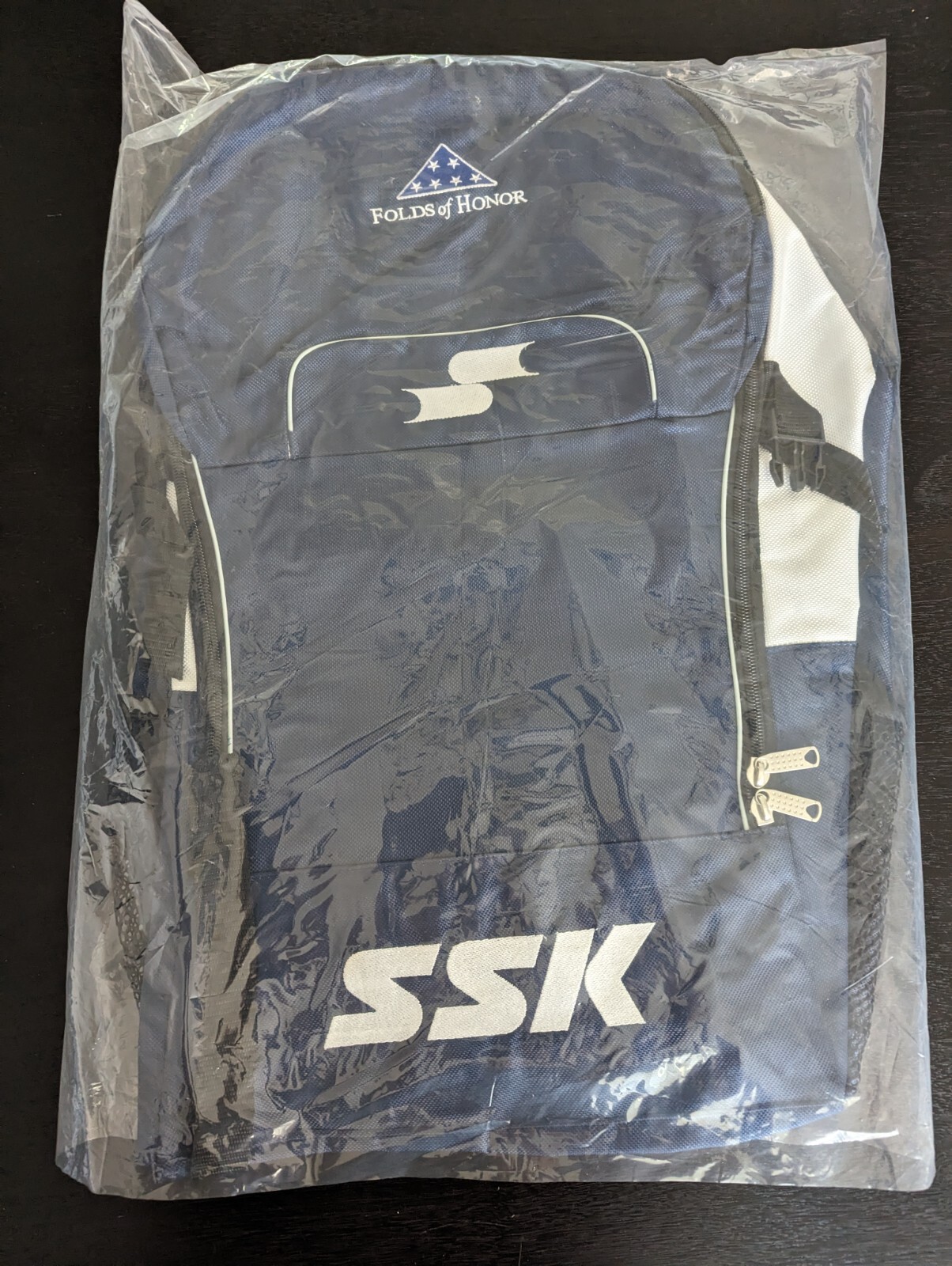 SSK Baseball/Softball Folds of Honor Backpack Equipment Bag Navy Blue