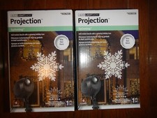 2 boxes LED Lightshow Projection Spinning White Snowflake 15' Projection Gemmy