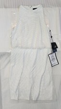 Adrianna Papell Beaded Ivory Blouson Dress  Sz 8 Halter Bridal Graduation Prom