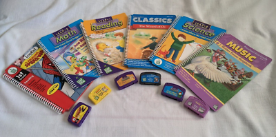 Lot 6 LeapFrog LeapPad Books/Cartridges Age 4-10 Oz Pooh Spiderman