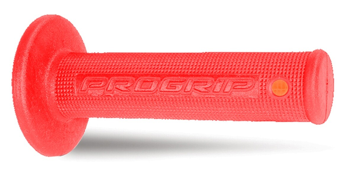 Poignées de guidon PG799 OFF ROAD bicomposant rouge orange de 118mm de long