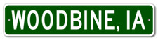 Woodbine, Iowa Metal Wall Decor City Limit Sign - Aluminum