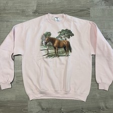 VINTAGE Nature Sweatshirt Large Horse Jerzees Crewneck Kanye 90s Y2K NWOT