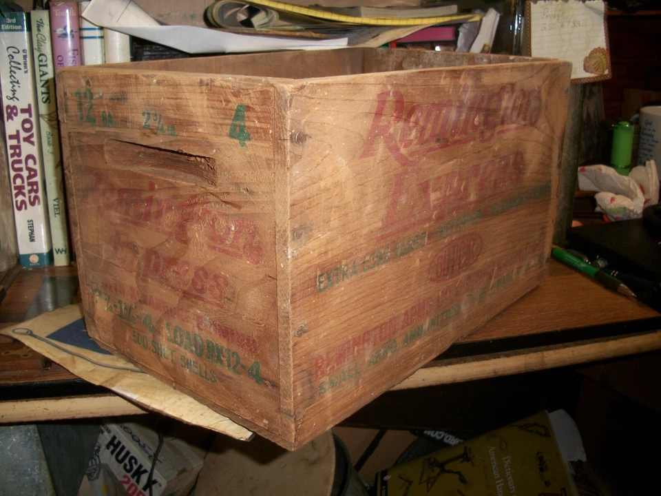 EMPTY REMINGTON EXPRESS Ammo Box Wood SHIPPING Crate 12 Gauge SHOT GUN SHELLS - Image 2 of 4