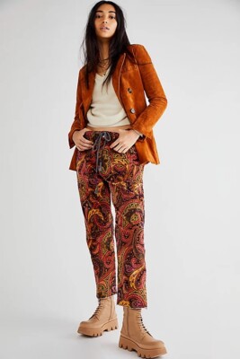 City Slouch Printed Cord Pants 