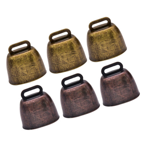  6 Pcs Cow Bell Service Assistance Vintage Accessories Metal - Picture 1 of 12