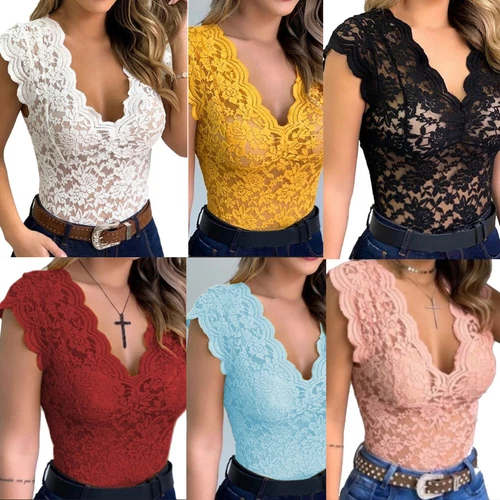 Sexy Damen Spitze Bustier Bra Crop Top Träger BH Tanktop Bralette Unterwäsche - Bild 3 von 12