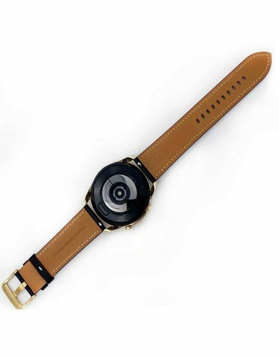 CUSTOM 18K Gold Plated 45mm Samsung Galaxy Watch 3 With Black Leather Band - Picture 3 of 3