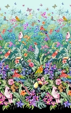Michael Miller Paradise Found DCX11788 Multi Pretty Paradise Border Print Cotton