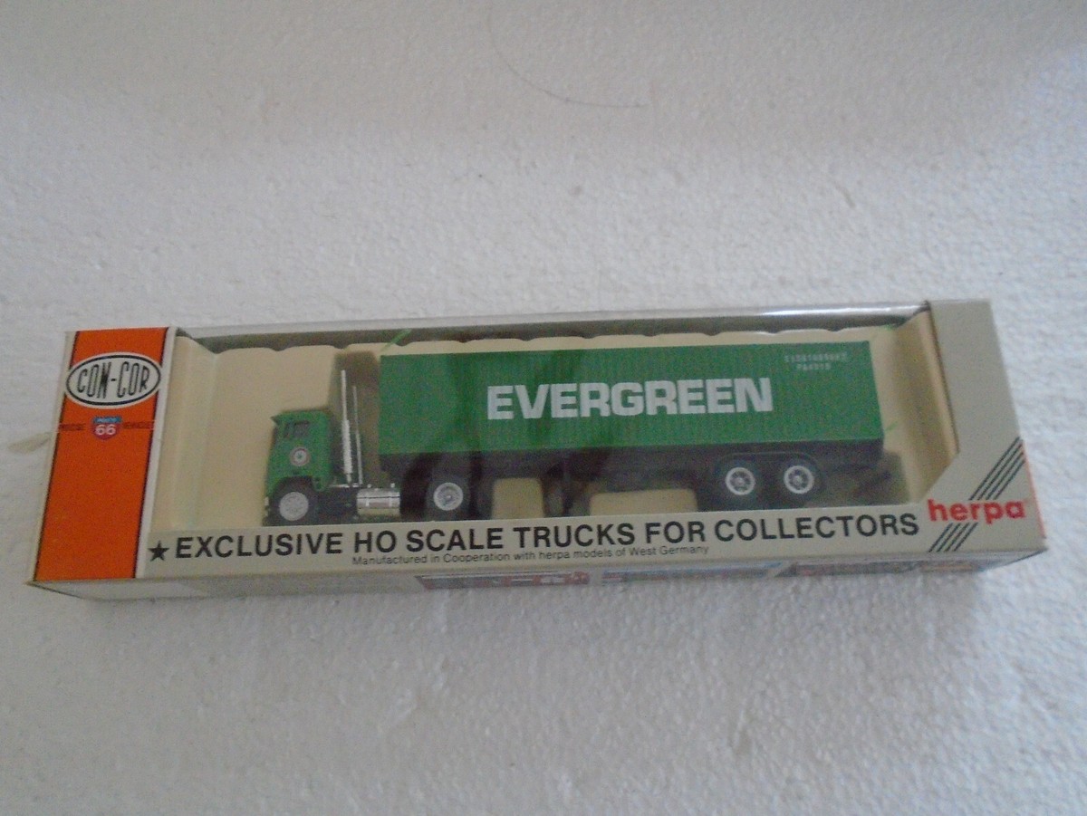 CON-COR 1:87 HO SCALE TRACTOR &CONTAINER EVERGREEN | eBay