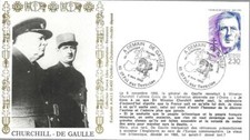 G166+ FDC ENVELOPPE 1er JOUR   CHURCHILL - DE GAULLE DE L'ATLANTIQUE A L'OURAL