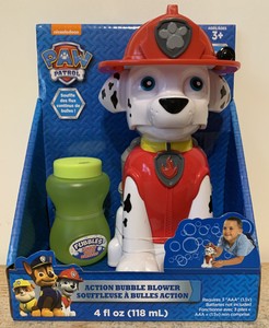 Paw Patrol Marshall Action Bubble Blower With Bubbles NEW 93539169010