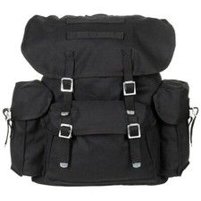 MFH® BW German Army Vintage Look Outdoor Buschraft CANVAS Backpack - Black 30L
