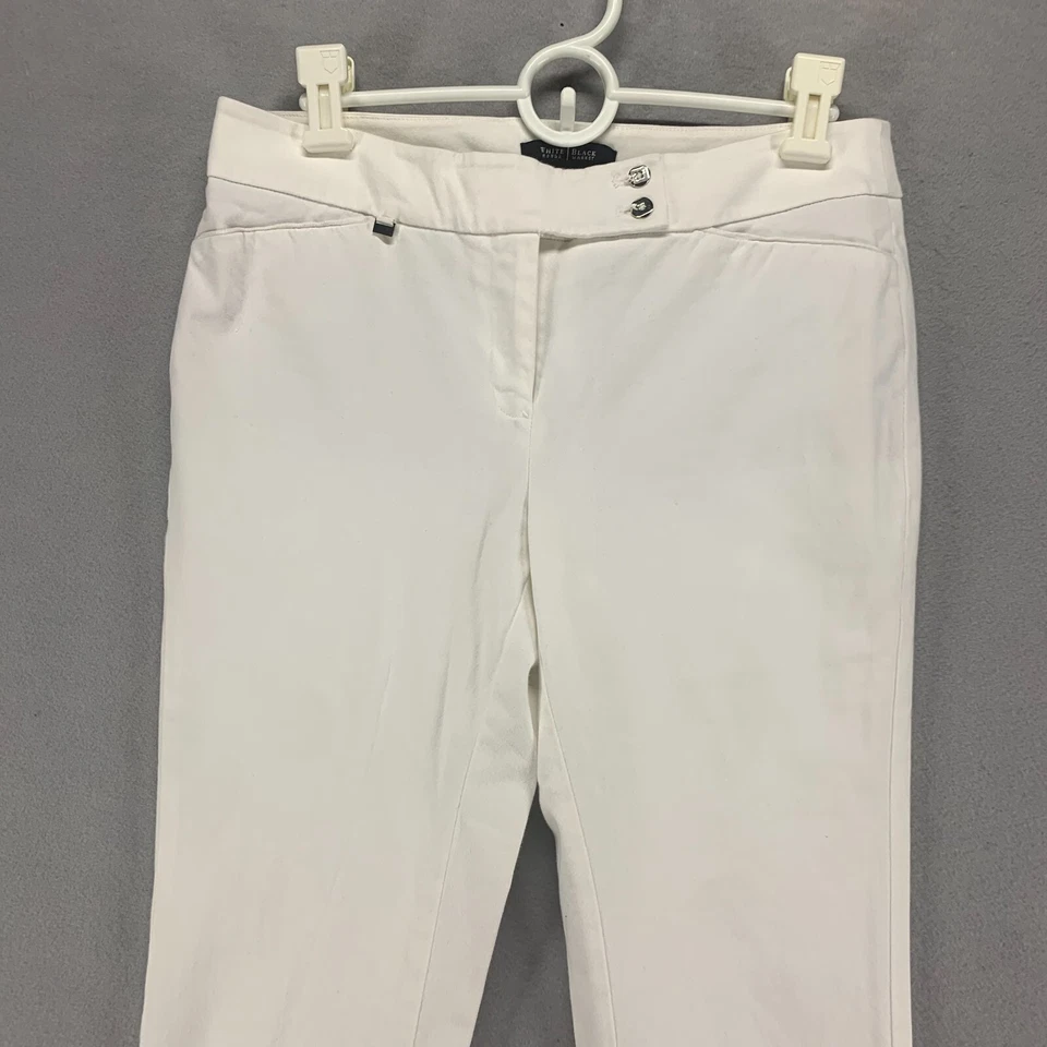 Pantalones White House Black Market para mujer 4 blancos legado elegante bota elástica 28x31 Foto 3 de 4
