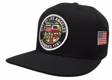 City Of Los Angeles W/ USA Flag Seal Black Snapback