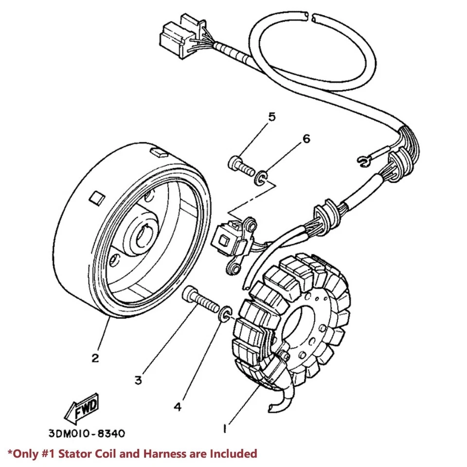 PARA XV250 VIRAGO/V-STAR MAGNETO BOBINA ESTATOR + REGULADOR DE VOLTAJE RECTIFICADOR + JUNTA Foto 2 de 4