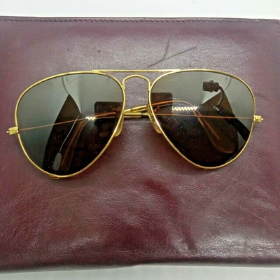 Vintage Gold Sunglasses with Original Case 1970s Ray Ban Sunglasses Men main image 3