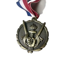 Victory Award Medal Torch W/ Olympic Style Ribbon PDU Fun For Kids Games