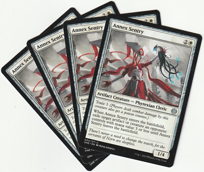   4 MAGIC The Gathering ANNEX SENTRY White Creature PLAYSET ONE/EN NM/EX