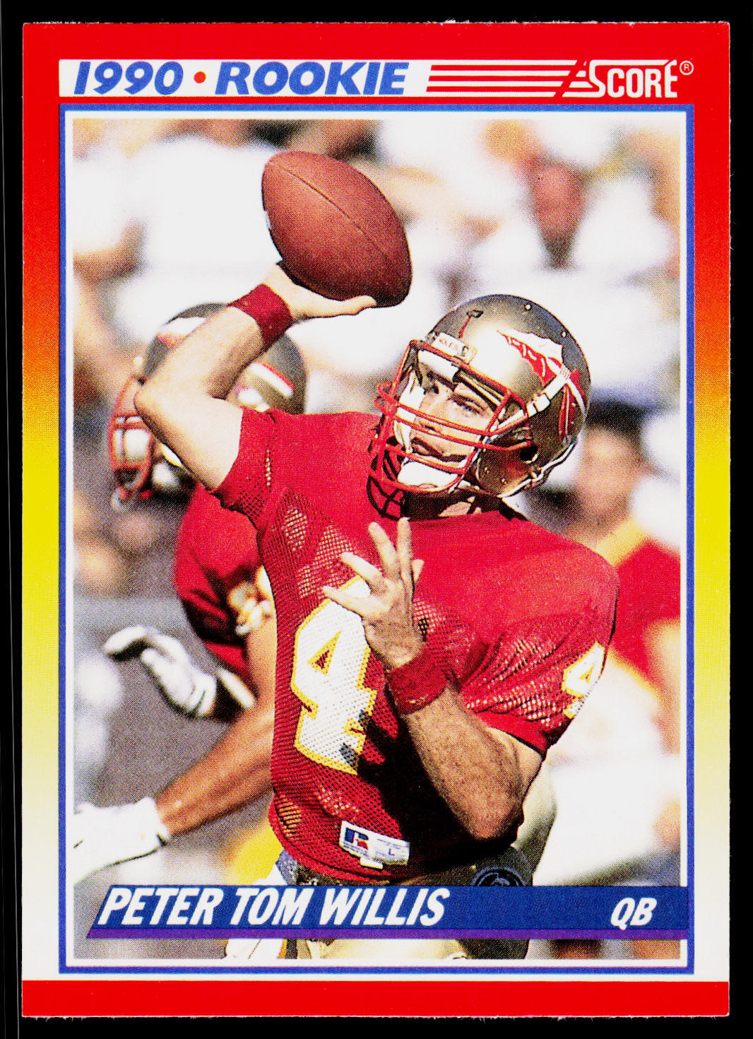 Peter Tom Willis, 1990 Score, #656, Florida State Seminoles, RC