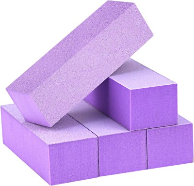 5 Nail Buffer Blocks, Medium/Fine Grit 100/180 Finishing Buffers for Acrylic