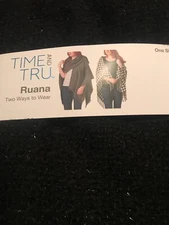 TIME AND TRU RUANA BLACK ONE SIZE