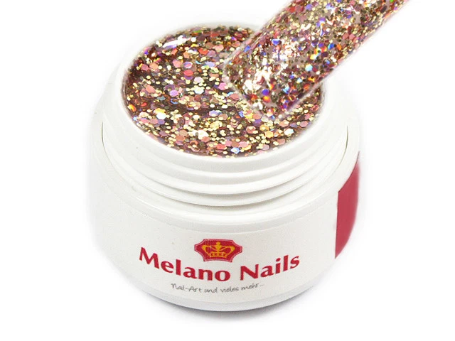 MELANO NAILS Gel UV Big Extreme Glitter Hecho en Alemania 5 ml Vía Láctea Extrema