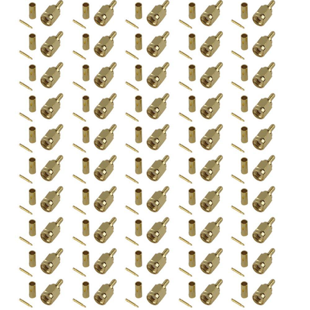50 Pack SMA Male Crimp Connector - RG316/RG174 Cable Crimp Easy to Use