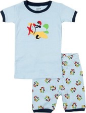 Leveret Shorts 2 Piece Pajama Airplane 100 Cotton 10 Years