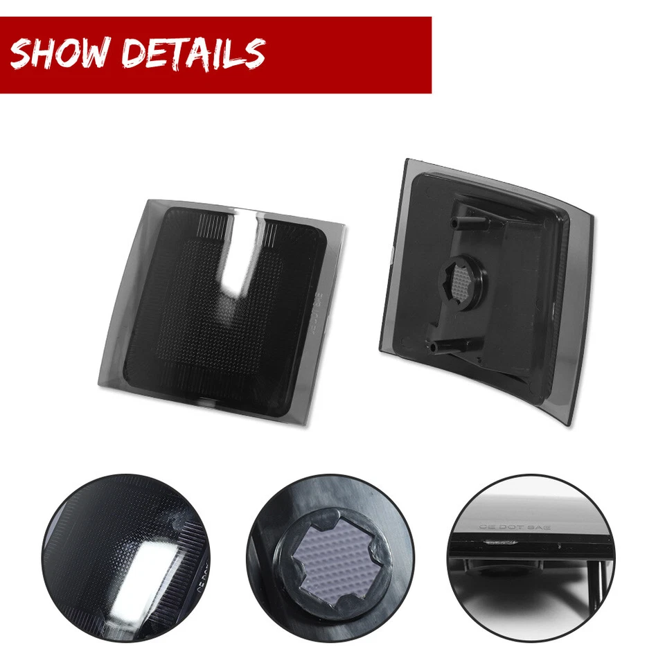 Luces de esquina marcadoras laterales delanteras de humo 4 piezas para camionetas 94-00 Chevy&GMC C/K Foto 4 de 4