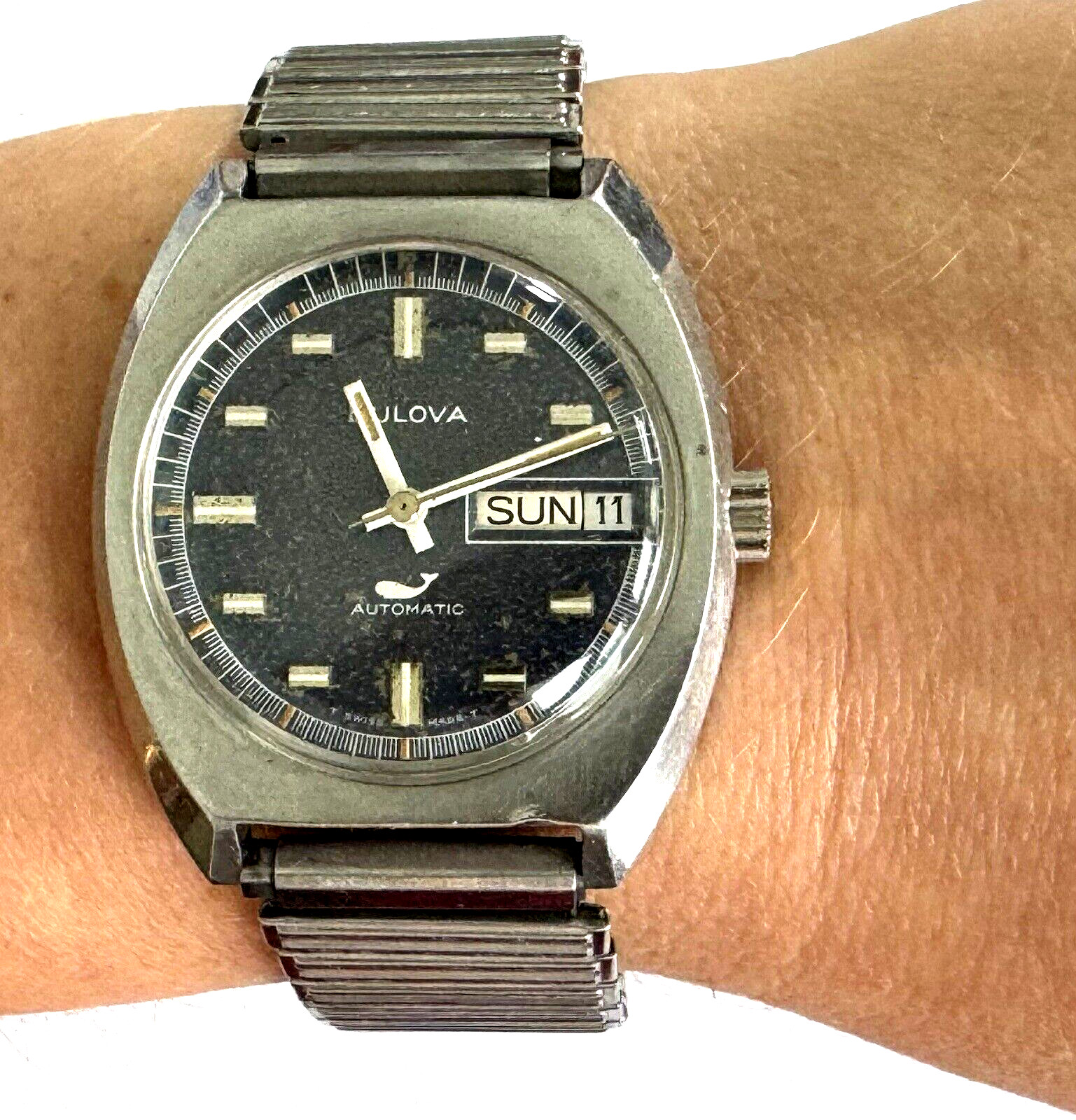 Whale Bulova Watch Logo 1970 Vintage BULOVA WHALE, Stunning Silver