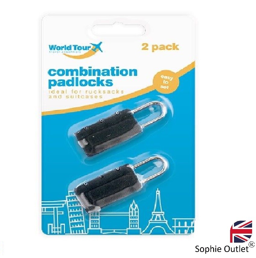 Paquete de 2 candado combinado de viaje reajustable equipaje maleta bloqueo de viaje