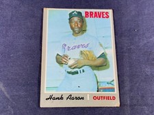 W4-25 BASEBALL CARD - HANK AARON ATLANTA BRAVES - 1970 TOPPS - CARD #500