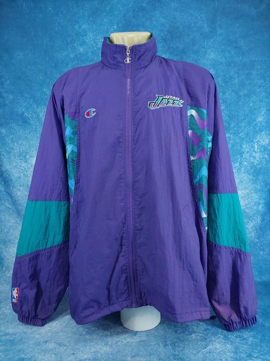Vintage 90's Champion Windbreaker Jacket Utah Jazz,Size Vintage 90's Champion Windbreaker Jacket Utah Jazz,Size