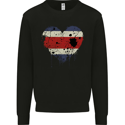 Love Costa Rica Flagge Rican Day Fußball Herren Sweatshirt Pullover
