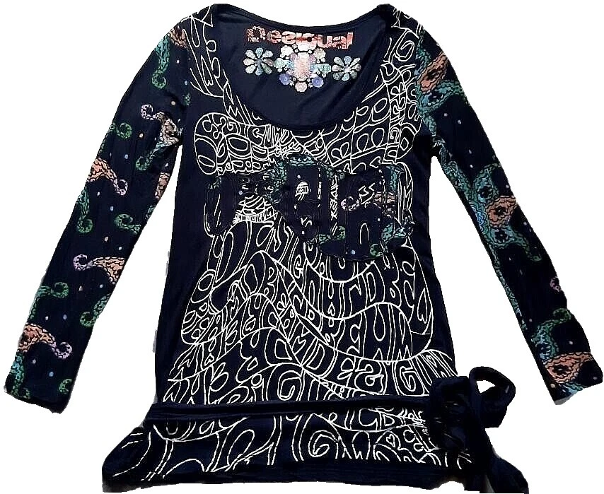Desigual Viscosa Camiseta Tops Para Mujer