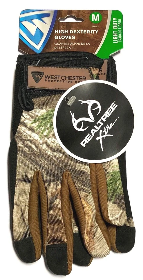WEST CHESTER Realtree Camo Hunting Synthetic Leather Palm Gloves Med RE93013/M