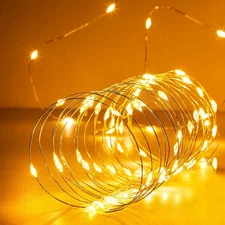 33Ft Battery Operated Warm White Fairy Lights Christmas Decoration Firefly Light