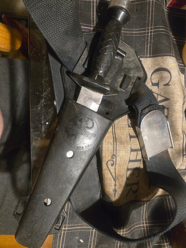 Vintage Dive Knife Aqua Lung With Sheath