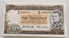 1961 Australia 10 Shillings 10/- Star Banknote Coombs/Wilson R17s