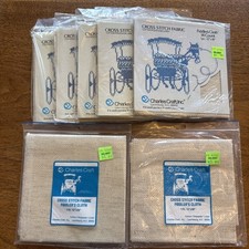 NOS 8 Charles Craft Cross Stitch Fabric Fiddlers Cloth 12" x 18  Linen Blend
