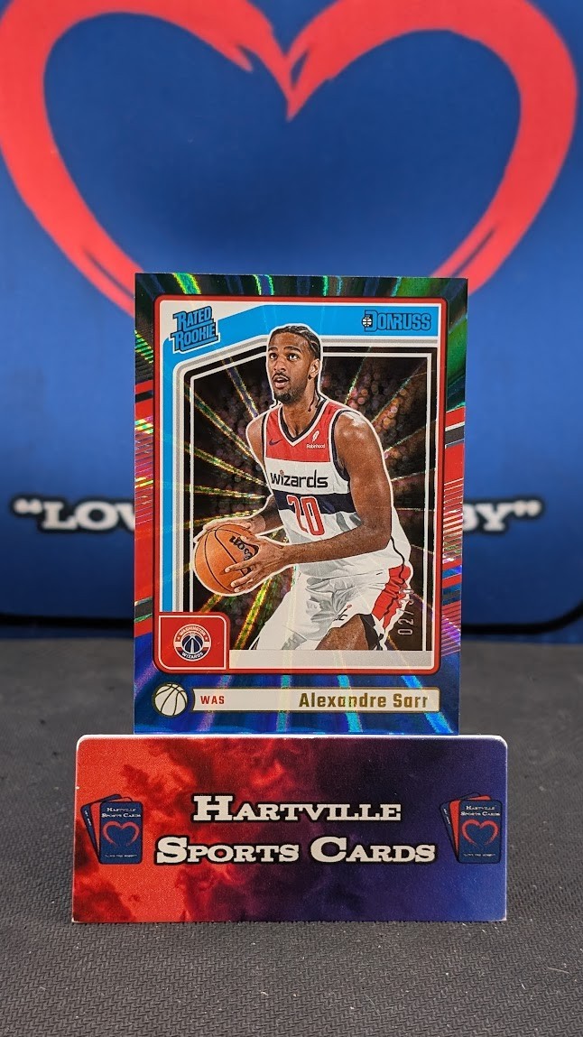 2024-25 PANINI DONRUSS ALEXANDRE SARR #215 RATED ROOKIE GREEN BLUE LASER /30