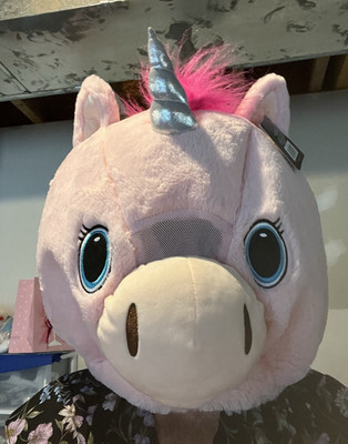 Walgreens Happy Halloween 12in Pink 3D Unicorn Head Decorative Pillow