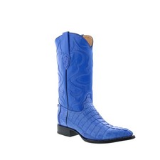 Wild West Caiman Tail Boots Chihuahua santiague pour hommes en cuir bleu