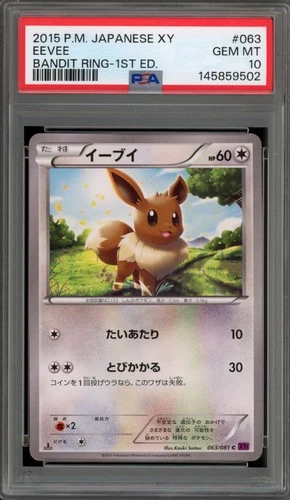 Pokemon Eevee XY Bandit Ring 1st Edition Japanese #063 PSA 10 Gem Mint