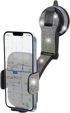 Bling Car Phone Holder Rhinestone Suction Cup Vehicle Dashboard Cellphone Stand