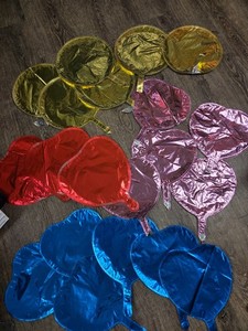 Red Pink Blue Gold Vintage Mini Small Mylar Balloons Set of 21