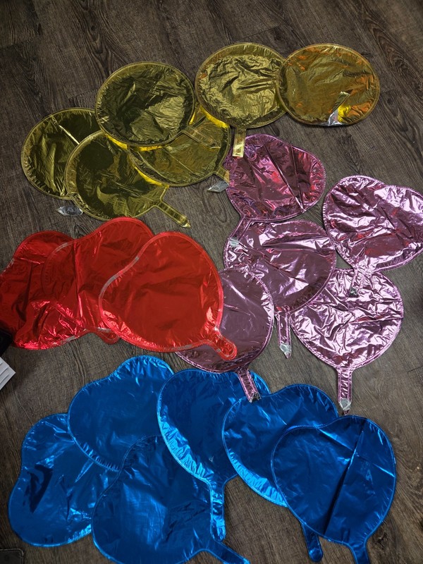 Red Pink Blue Gold Vintage Mini Small Mylar Balloons Set of 21