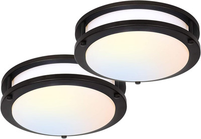 hykolity 13 Inch Flush Mount LED Ceiling Light 5CCT Dimmable 2 Pack Bronze